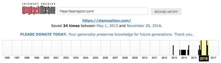 Web Archive SiamOption